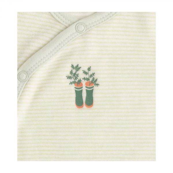 Pyjama bébé naissance rayures vertes Botanica