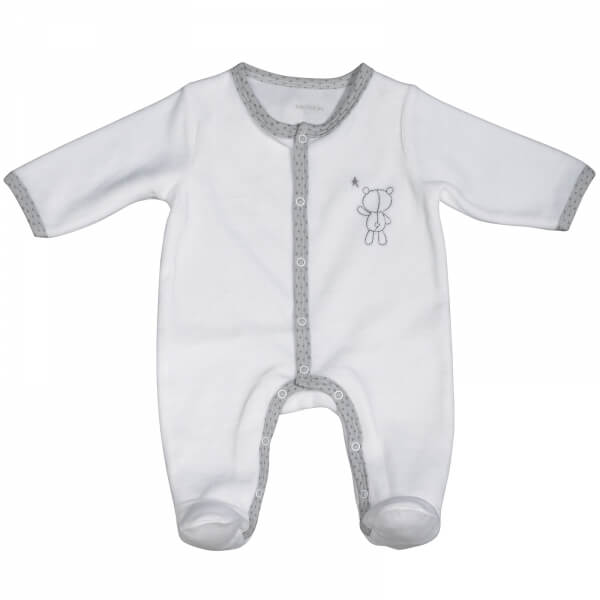 Pyjama bébé blanc ours 1 mois Céleste