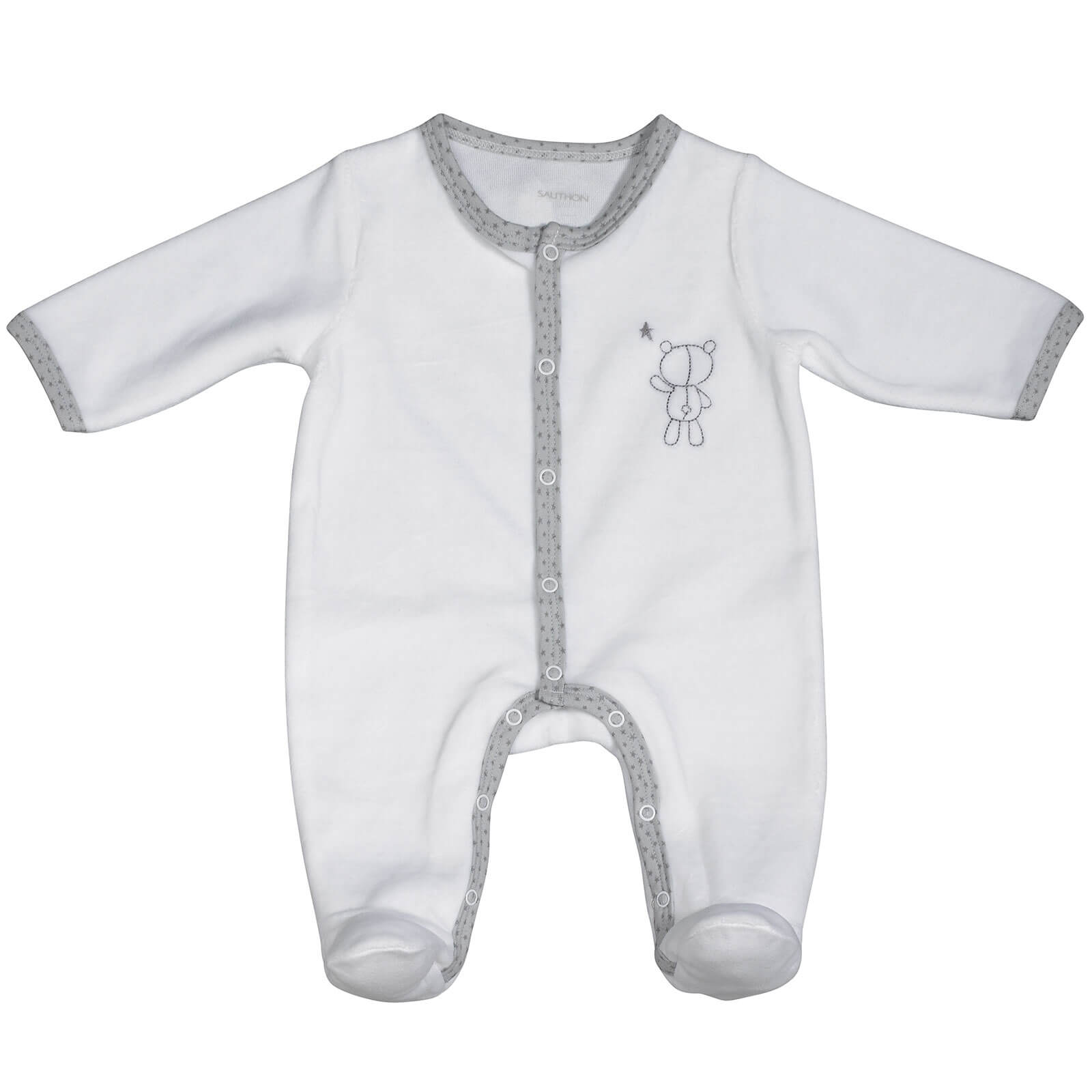 Pyjama bébé blanc ours 1 mois Céleste - Made in Bébé