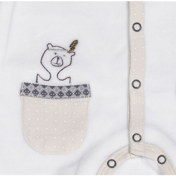 Pyjama bébé blanc ours 3 mois Timouki
