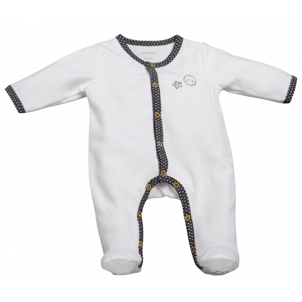 Pyjama bébé blanc/gris 1 mois Babyfan