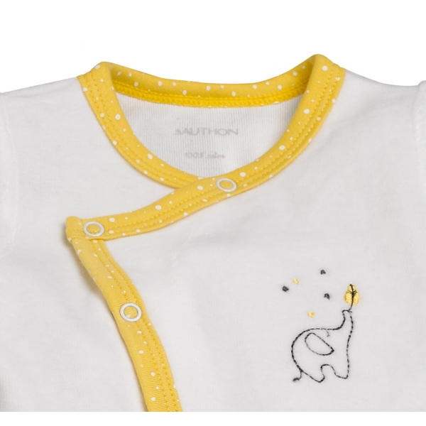 Pyjama bébé blanc/jaune naissance Babyfan