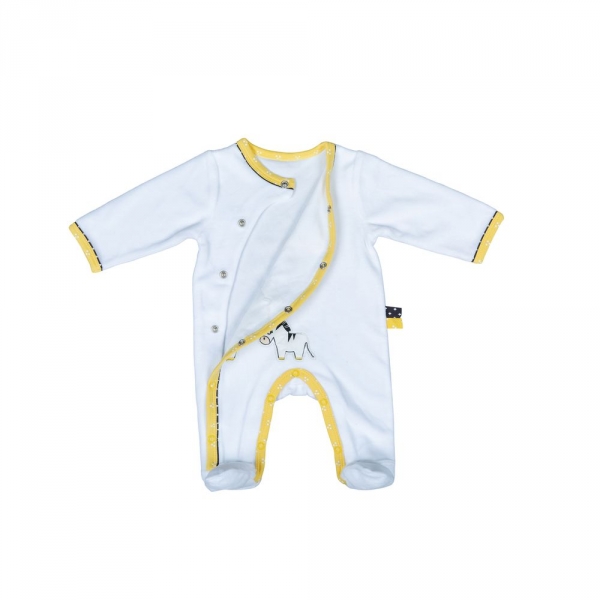 Pyjama bébé velours zèbre 3 mois Pluche et Pompon