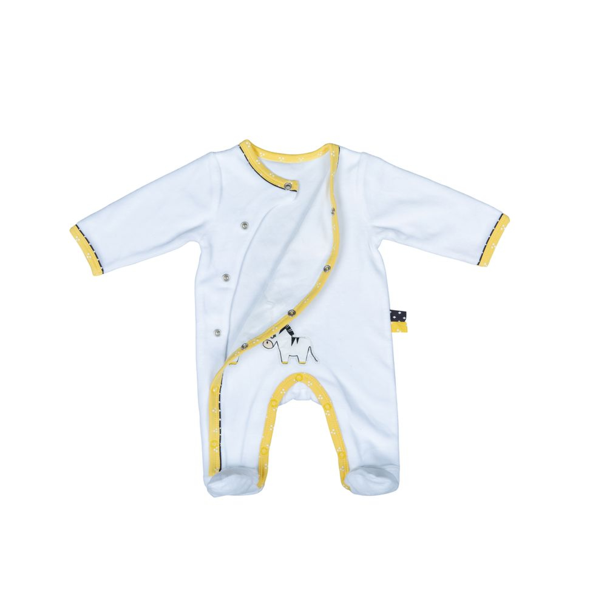 PYJAMA VELOURS BLANC GARCON TAILLE 3 MOIS HELLO - Sauthon