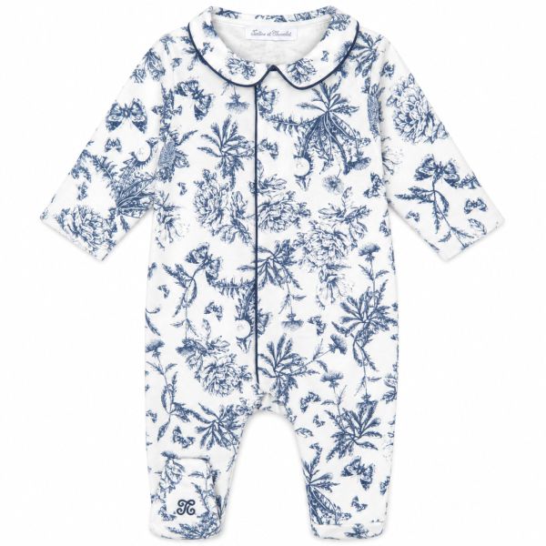 Pyjama bébé imprimé Toile de Jouy Bleu Naissance