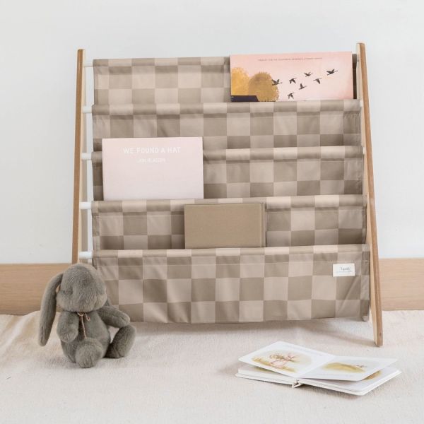 Bibliothèque enfant Damier beige