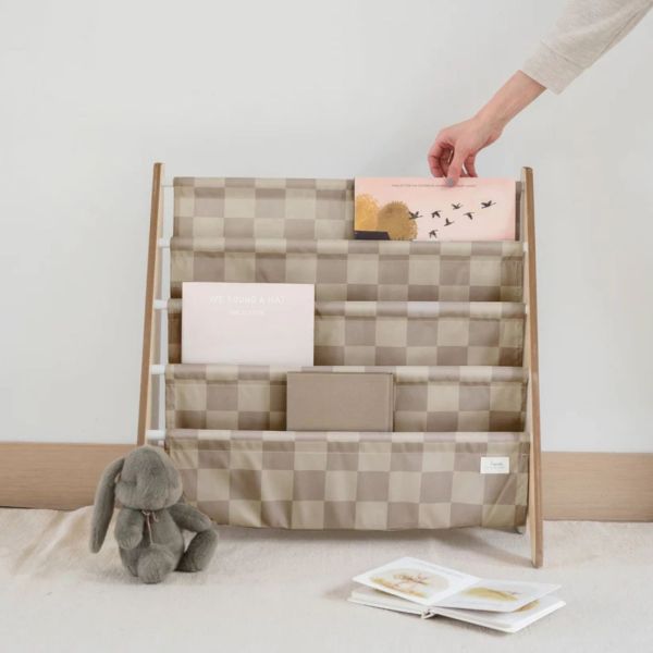 Bibliothèque enfant Damier beige