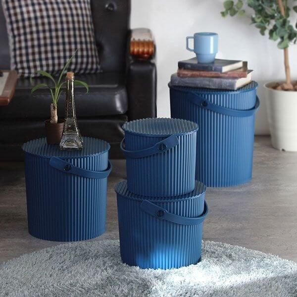 Panier de rangement L seau Omnioutil  20 litres Bleu marine