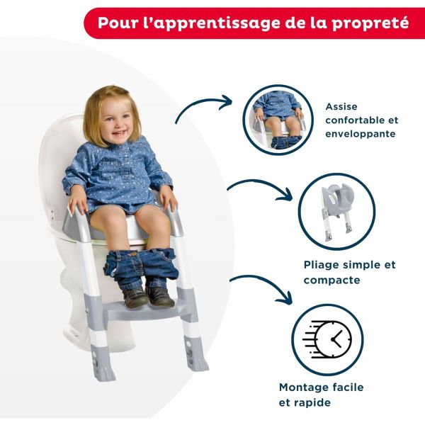 Réducteur de toilette Kiddyloo Gris charme