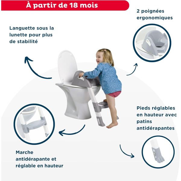 Réducteur de toilette Kiddyloo Gris charme