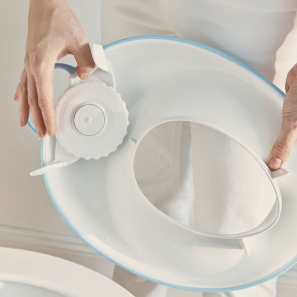 Réducteur de toilette blanc et turquoise