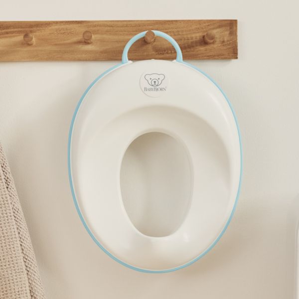 Réducteur de toilette blanc et turquoise