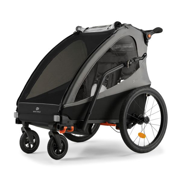 Remorque vélo enfant 2en1 Nava walk Gris