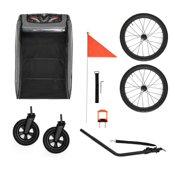 Remorque vélo enfant 2en1 Nava walk Gris