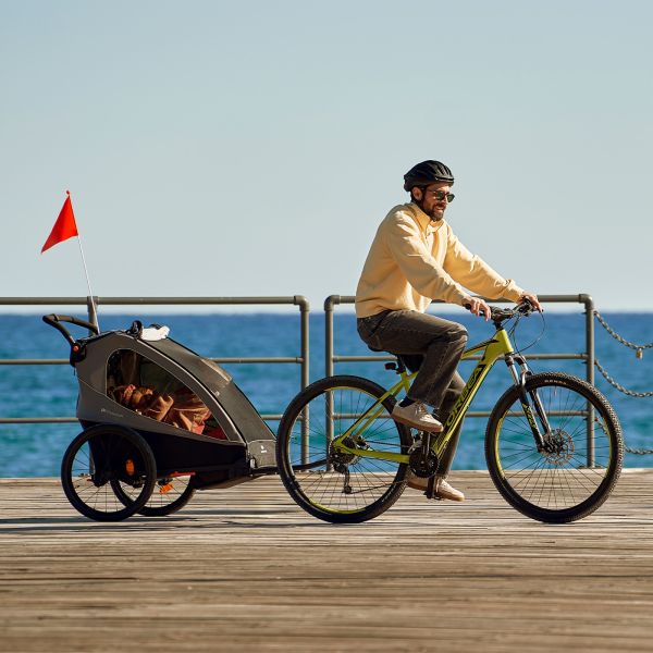 Remorque vélo enfant 2en1 Nava walk Gris