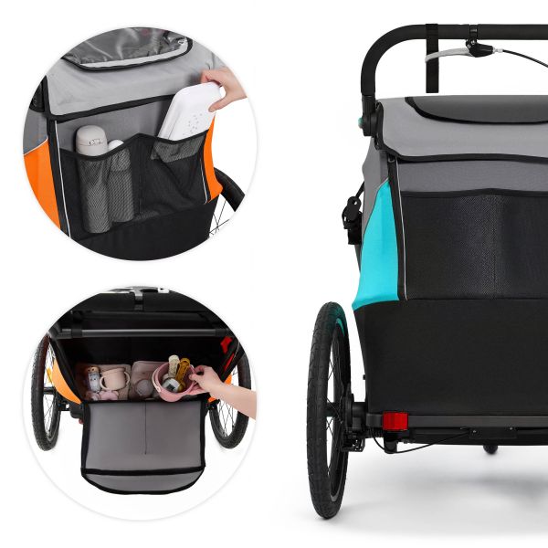 Remorque vélo enfant 3en1 Nava Bleu