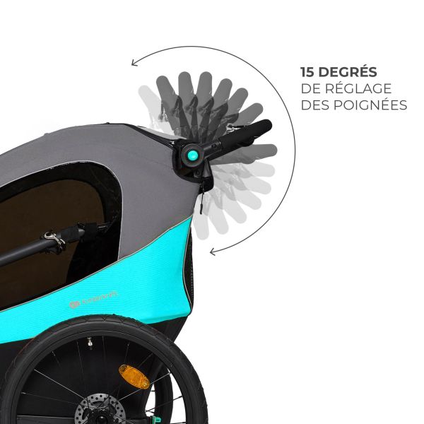 Remorque vélo enfant 3en1 Nava Bleu