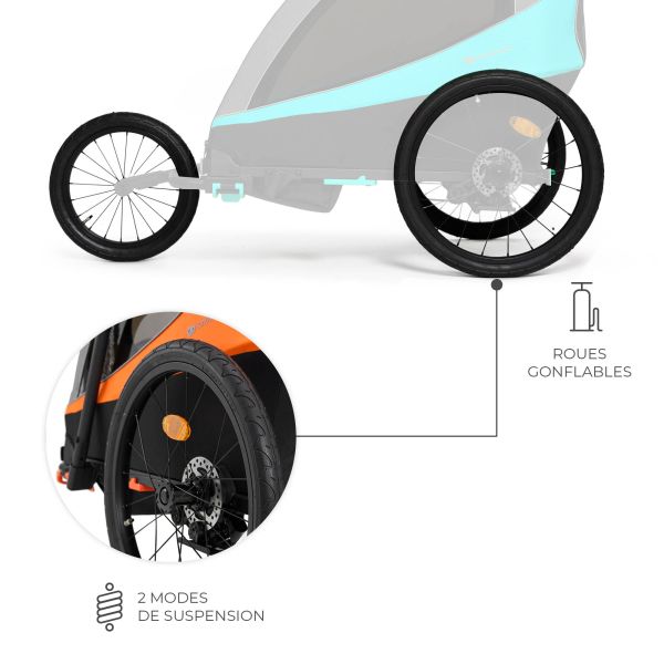 Remorque vélo enfant 3en1 Nava Bleu