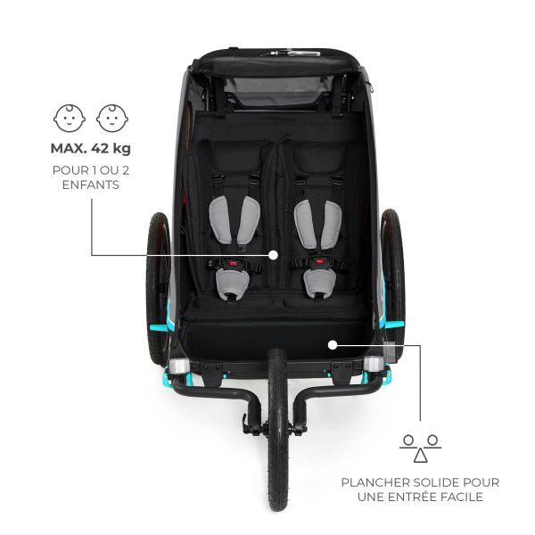 Remorque vélo enfant 3en1 Nava Bleu