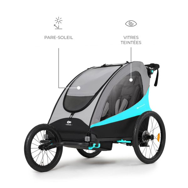 Remorque vélo enfant 3en1 Nava Bleu