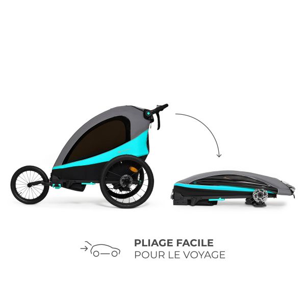 Remorque vélo enfant 3en1 Nava Bleu