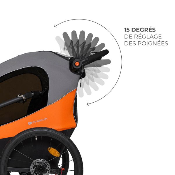 Remorque vélo enfant 3en1 Nava Orange