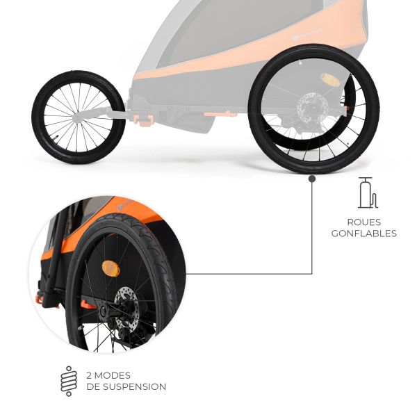 Remorque vélo enfant 3en1 Nava Orange