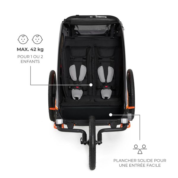 Remorque vélo enfant 3en1 Nava Orange