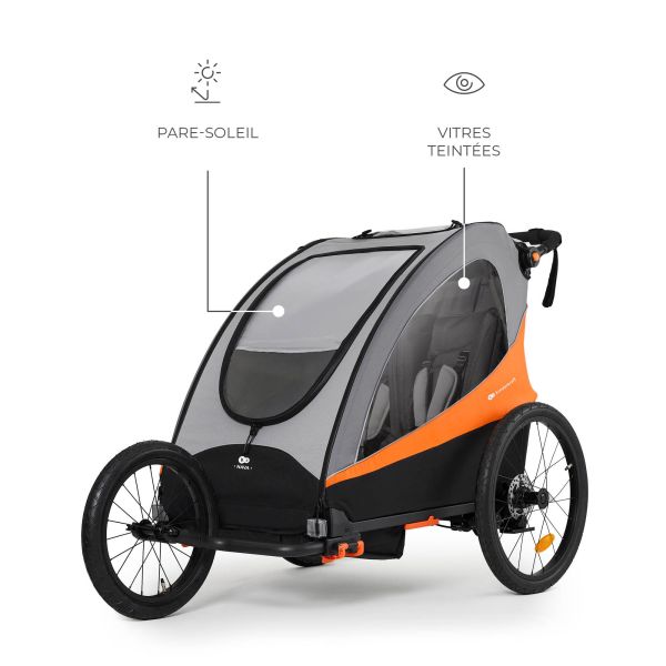 Remorque vélo enfant 3en1 Nava Orange