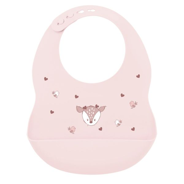 Bavoir en silicone Biche rose