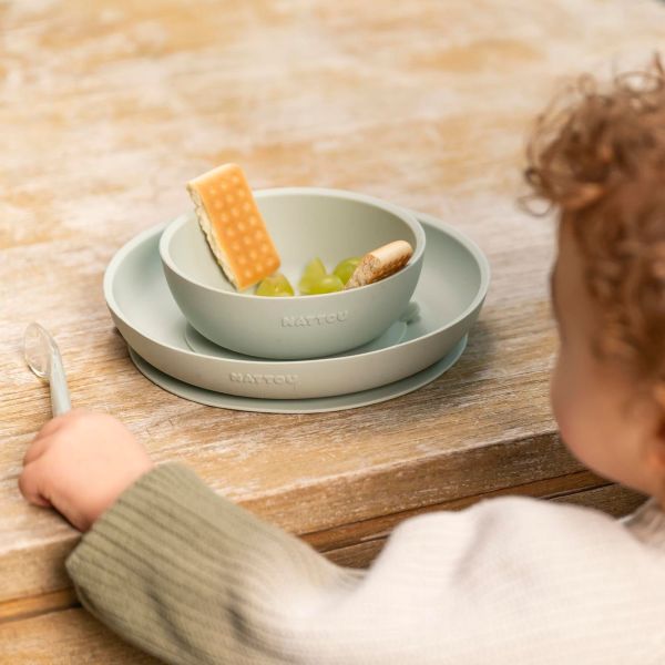 Set repas en silicone Vert / lapin
