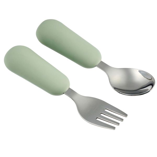 Set cuillère et fourchette inox vert