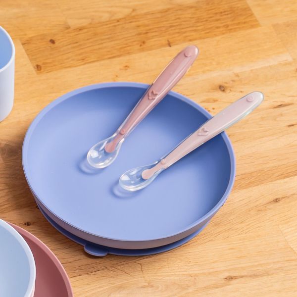 Set de 2 cuillères avec étui rose
