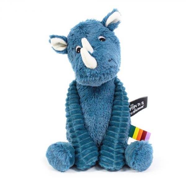 Peluche rhinocéros bleu Grobisous Les Ptipotos