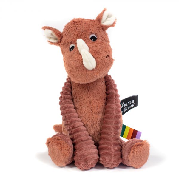 Peluche Les Ptipotos rhinocéros Grobisous terracotta