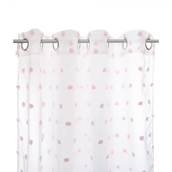 Rideau enfant multi-pompons rose 140x200 cm