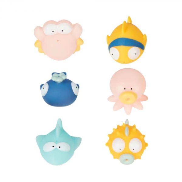 Lot de 6 jouets de bain rigolos splash pastel