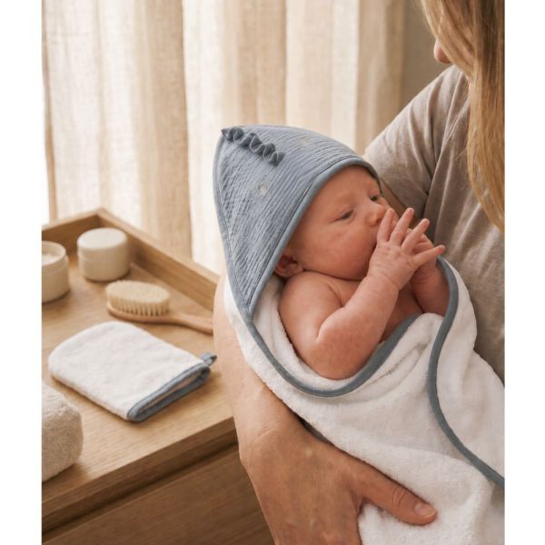 Cape de bain bébé avec gant Lino