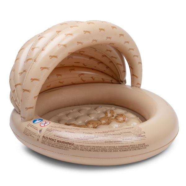 Piscine gonflable avec canopy léopard beige