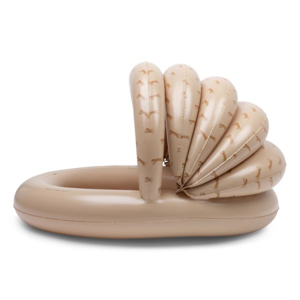 Piscine gonflable avec canopy léopard beige