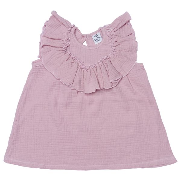 Robe évasée en gaze pétale - 3 mois