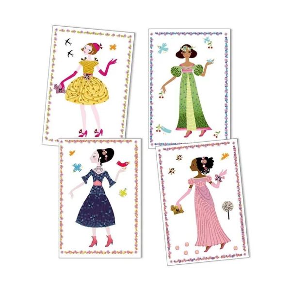 Pochette de stickers et Paper Dolls Robes des 4 saisons