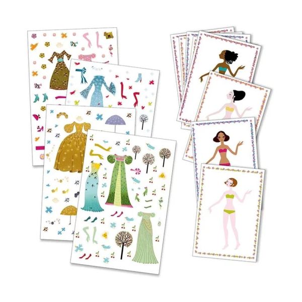 Pochette de stickers et Paper Dolls Robes des 4 saisons