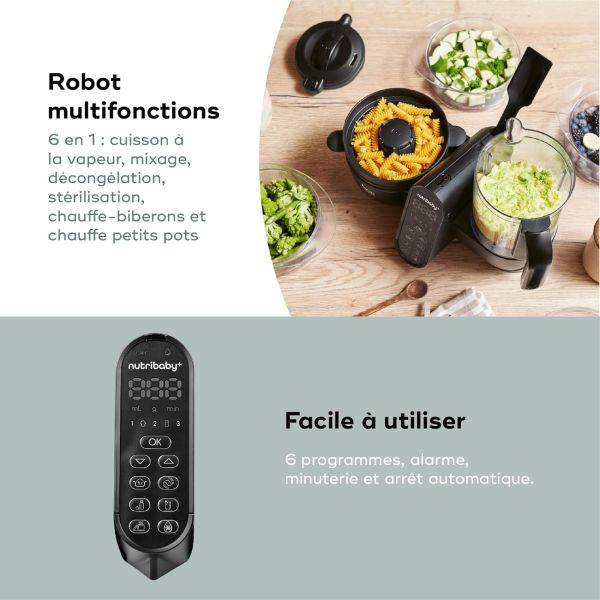 Robot culinaire multifonctions Nutribaby + XL Mineral Black