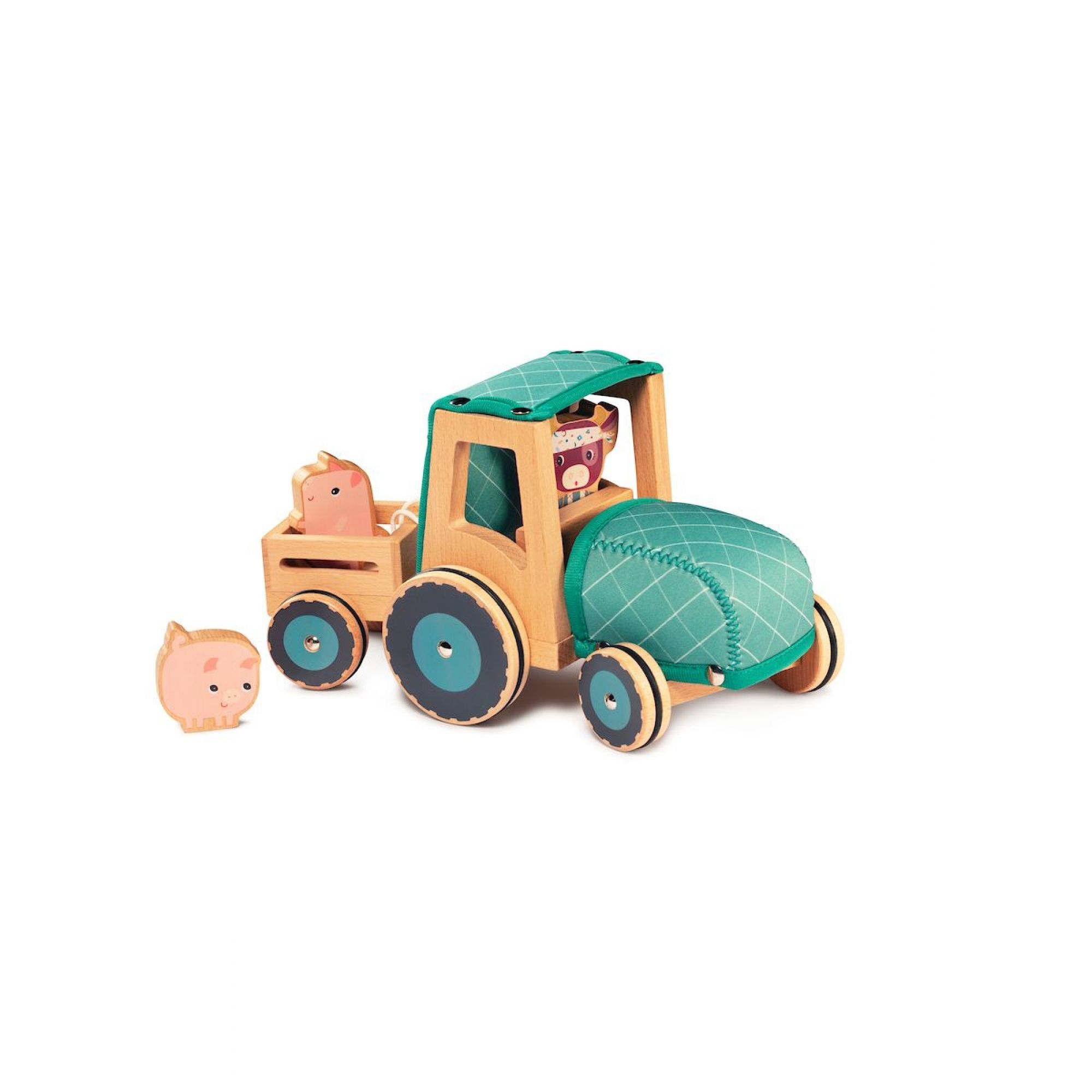 Tracteur et ses personnages en bois - Little Dutch