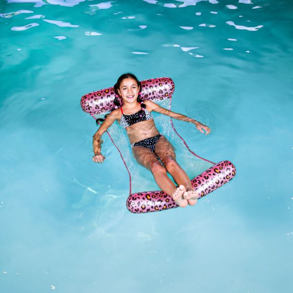 Hamac aquatique léopard rose et or 116 cm