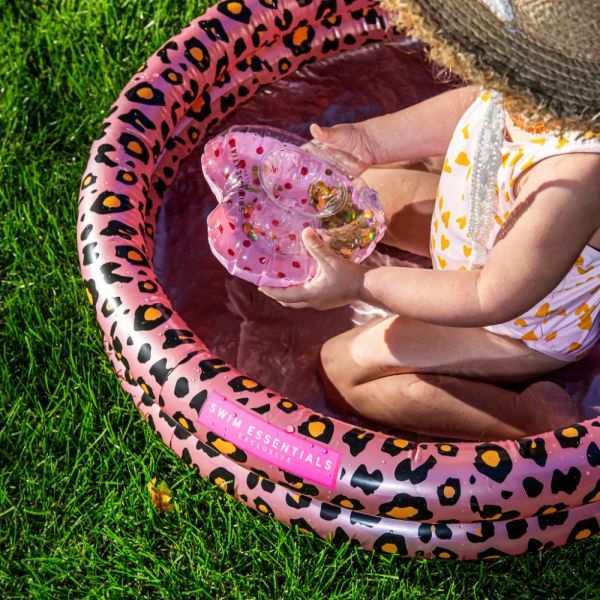 Piscine bébé Ø 60 cm Léopard rose dorée 2 anneaux