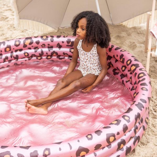 Piscine bébé Ø 150 cm Léopard rose 3 anneaux