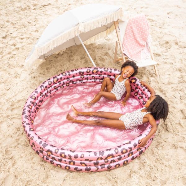 Piscine bébé Ø 150 cm Léopard rose 3 anneaux