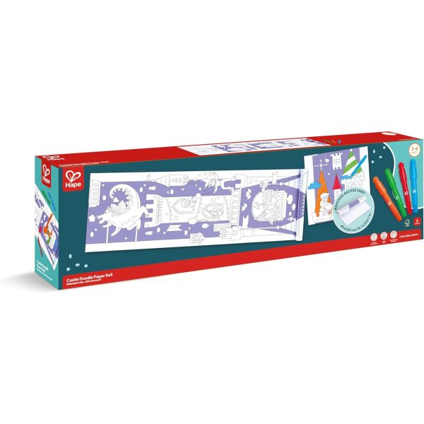 Rouleau à dessin enfant avec feutre château fort